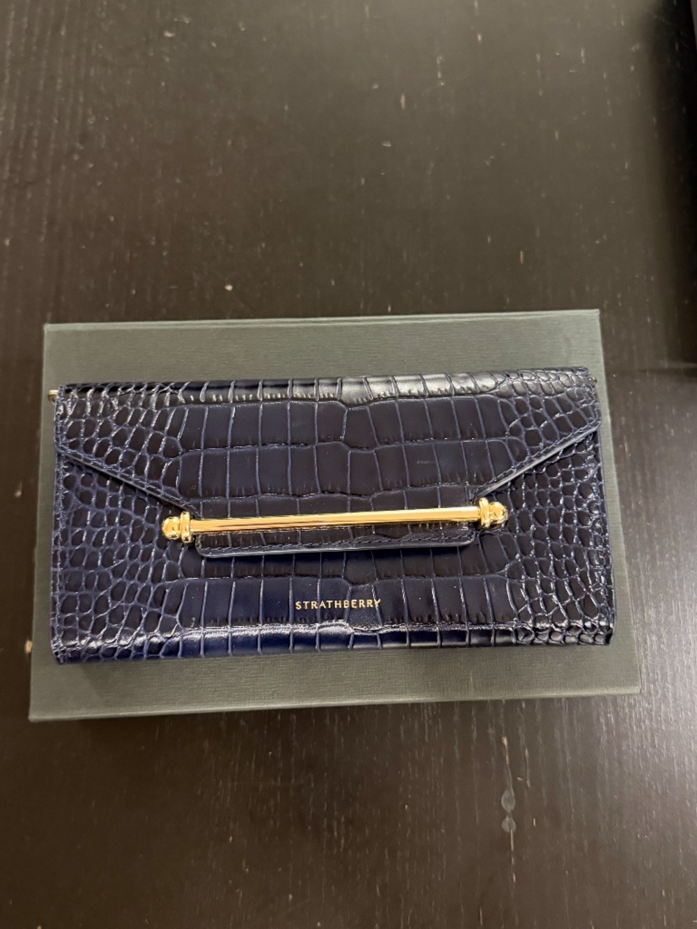 Multrees Chain Wallet - Embossed Croc Navy - Picture 3 of 9